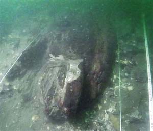 疑似元軍戰船的龍骨部分