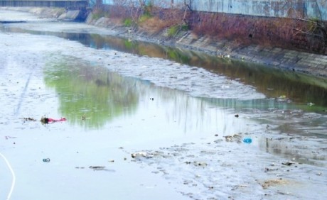 板橋坊河入海口河道淤積變臭