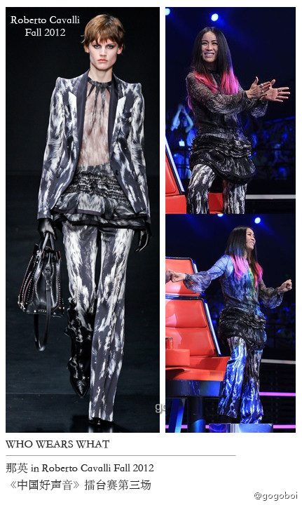 圖揭那英大牌服飾原圖對比 中國好聲音現場似時裝秀
