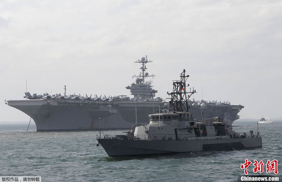 多艘美軍戰艦中國附近海域游弋 航母抵菲律賓