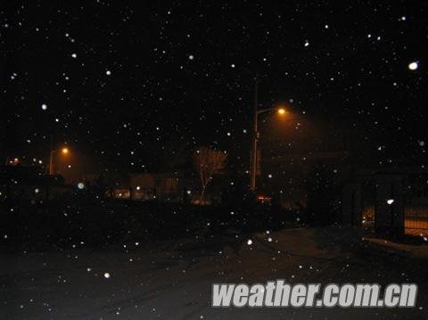 河北尚義縣出現降雪累計積雪深度達8厘米（圖）